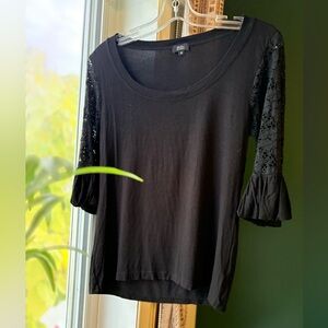 Storm Black Lace Sleeve Blouse S